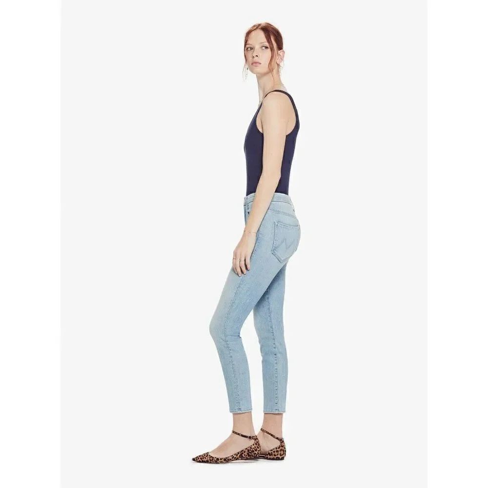 NWT MOTHER DENIM Sz 26 THE LOOKER CROP IN SWIMMING POOL SUNDAY LIGHT BLUE